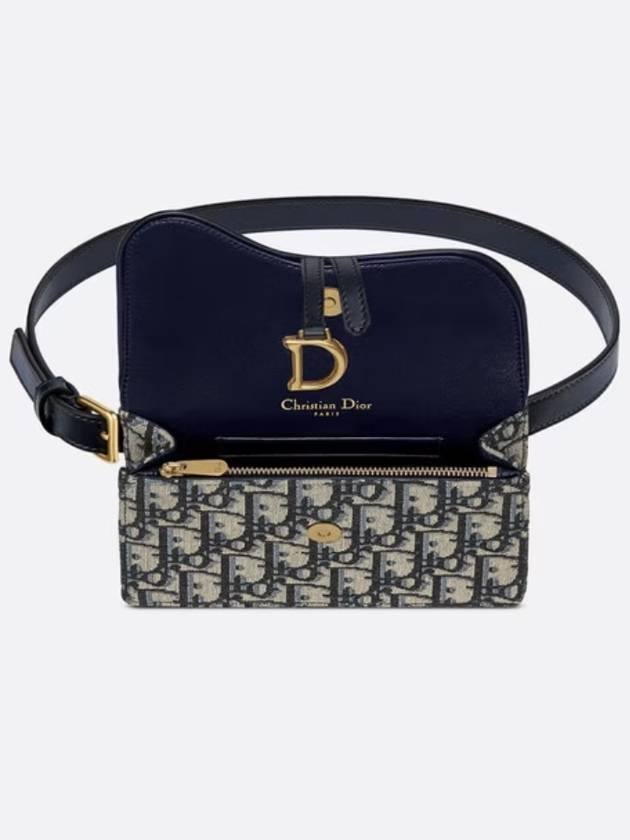 Oblique Jacquard Saddle Belt Pouch Bag Blue - DIOR - BALAAN 5