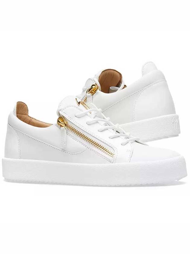 Leather Zipper Frankie Low Top Sneakers White - GIUSEPPE ZANOTTI - BALAAN 4