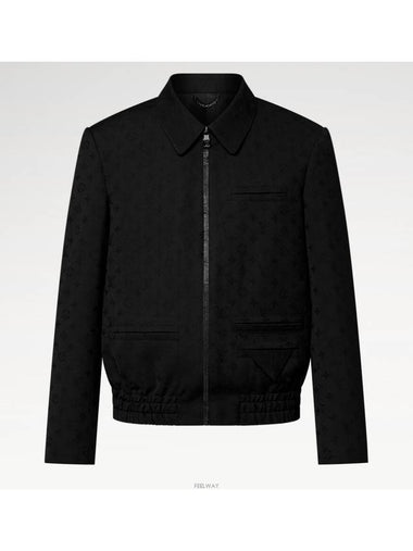 1AFVVD Monogram Jacquard Wool Jet Pocket Blouson Jacket - LOUIS VUITTON - BALAAN 1