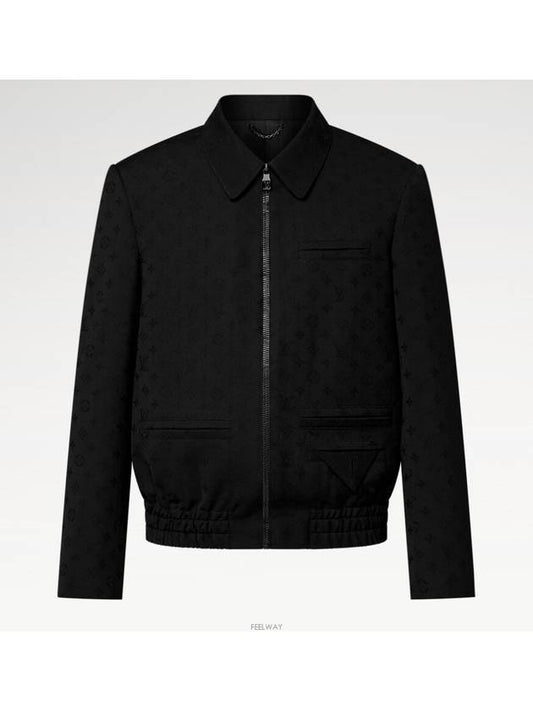 1AFVVD Monogram Jacquard Wool Jet Pocket Blouson Jacket - LOUIS VUITTON - BALAAN 1