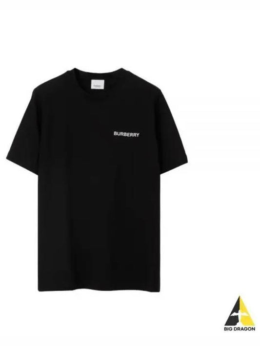 Logo Printed Cotton Short Sleeve T-Shirt Black - BURBERRY - BALAAN 2