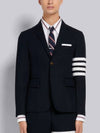 Men's Diagonal Armband Cotton Single Blazer Jacket Navy - THOM BROWNE - BALAAN 5