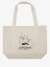 24SS Cafe Kitsune Fox Logo Eco Bag Tote Bag - MAISON KITSUNE - BALAAN 1