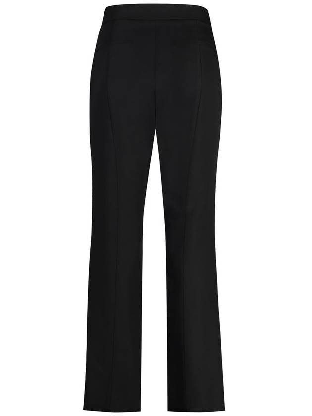 Logo Embroidered Wool Straight Pants Black - GUCCI - BALAAN 3