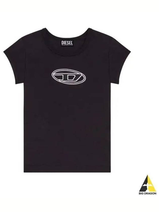 T Angie Peekaboo Logo Short Sleeve T-Shirt Black - DIESEL - BALAAN