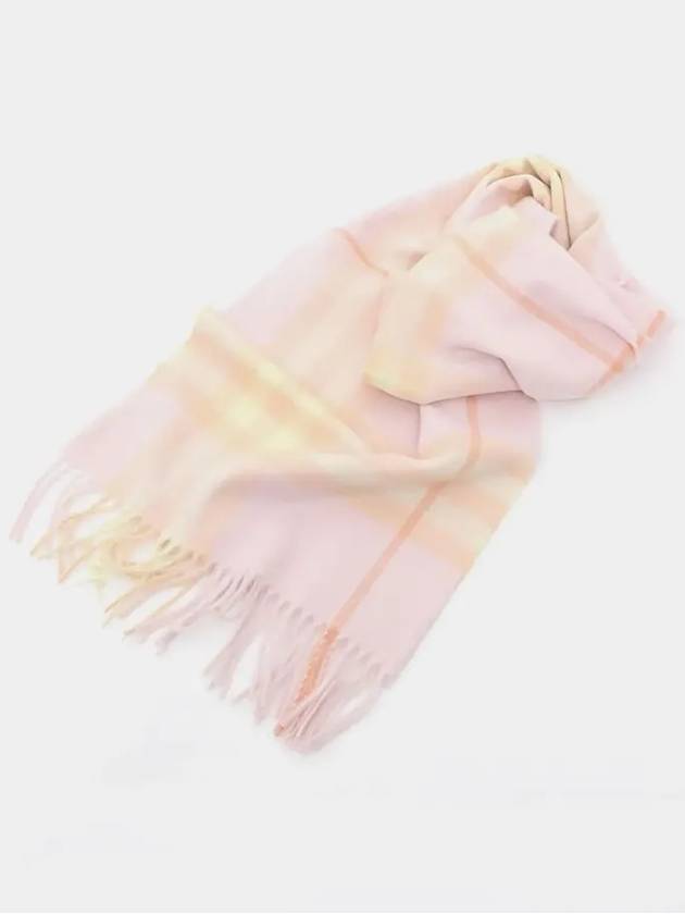 Checked Cashmere Fringe Scarf Pink - BURBERRY - BALAAN 4