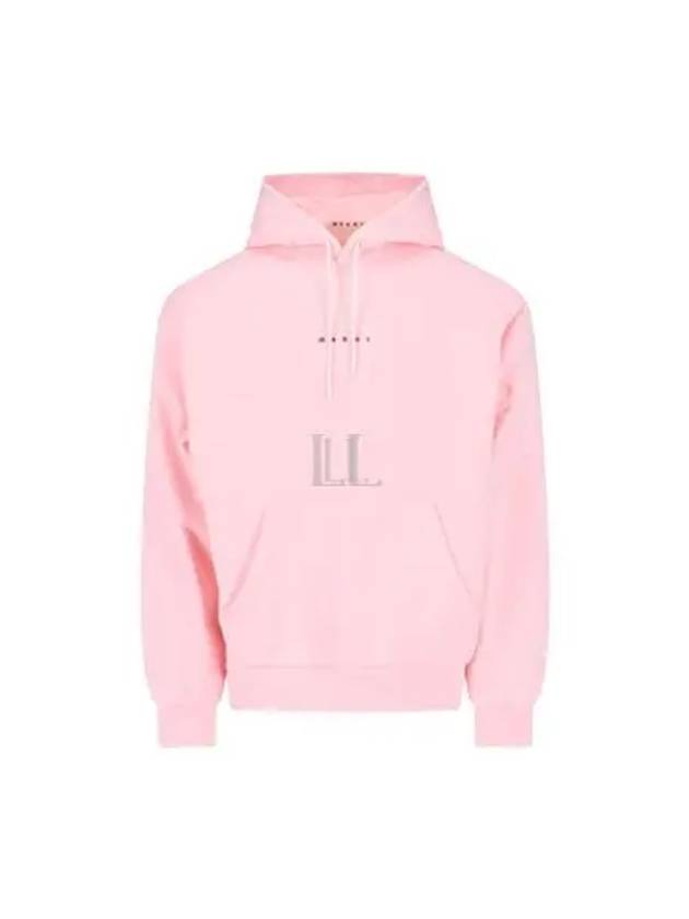 Logo Print Drawstring Hoodie Pink - MARNI - BALAAN 2