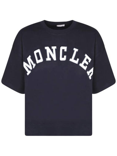 Logo Short Sleeve T-Shirt Night Blue - MONCLER - BALAAN 1