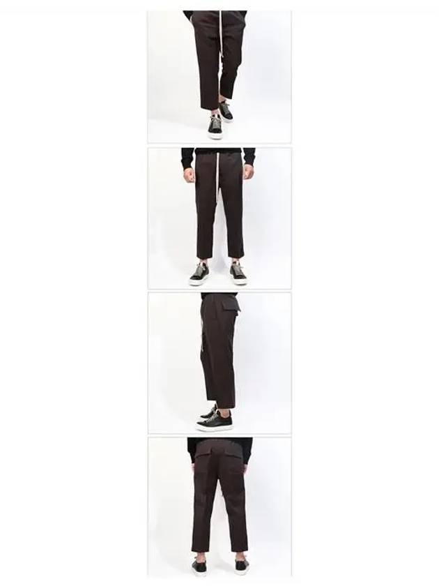 Drawstring Cropped Straight Pants Brown - RICK OWENS - BALAAN 3