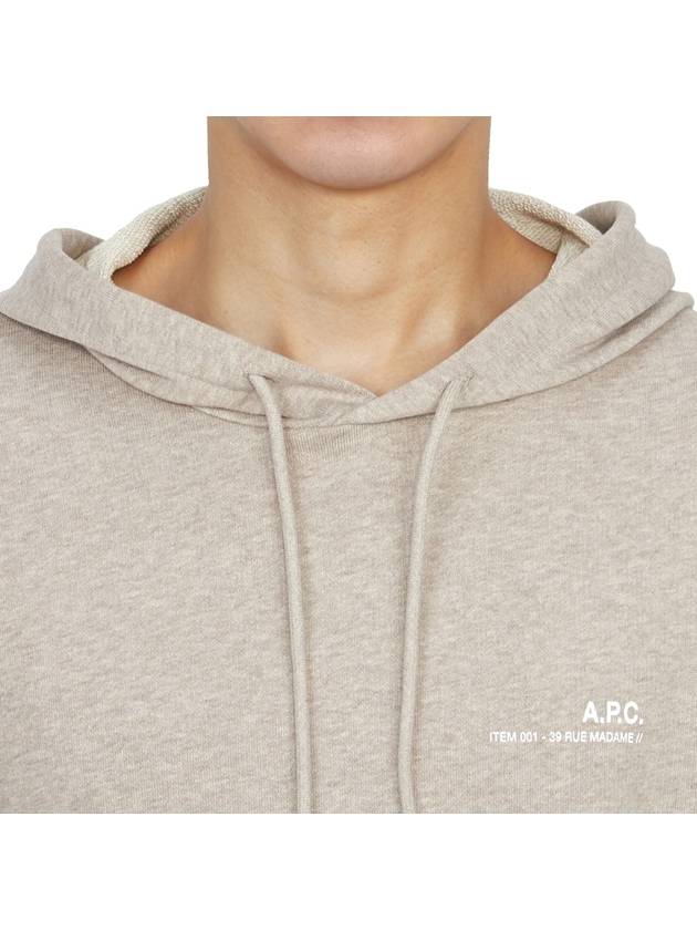 Logo Print Drawstring Hoodie Beige - A.P.C. - BALAAN 6