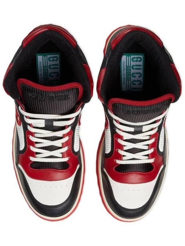 MAC80 Leather Logo Embroidered Mesh High Top Sneakers 762060AACN5 B0080961593 - GUCCI - BALAAN 5