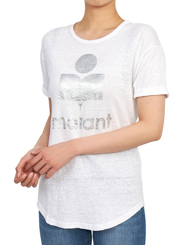 Koldi Linen Short Sleeve T-Shirt White - ISABEL MARANT ETOILE - BALAAN 6