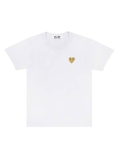 Small Gold Heart Wappen Short Sleeve T-Shirt White P1 T216 4 - COMME DES GARCONS - BALAAN 1