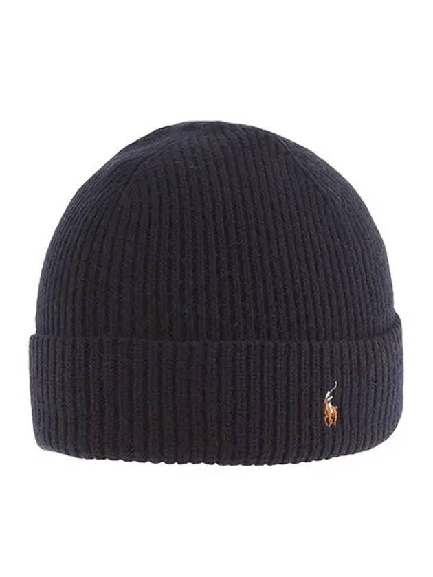 Pony Logo Wool Beanie Hunter Navy - POLO RALPH LAUREN - BALAAN 3