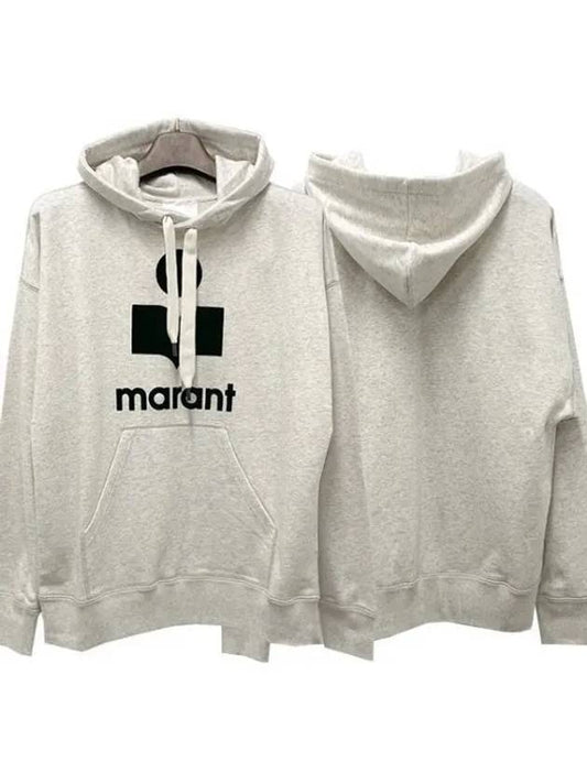 MILEY Velor Logo Hoodie Ecru SW0027HA A1M05H 23EC 1095898 - ISABEL MARANT ETOILE - BALAAN 1