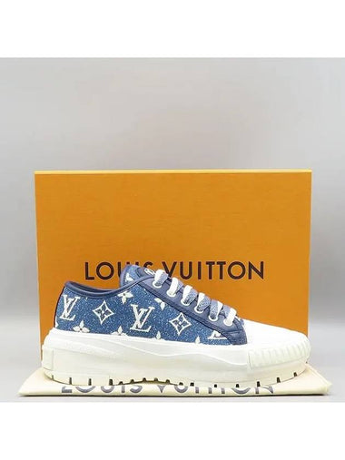 1A9S06 Monogram Denim Leather Squad Line Women s Sneakers - LOUIS VUITTON - BALAAN 1