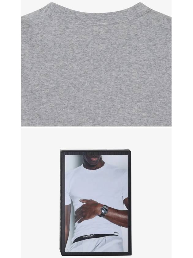 Cotton Crew Neck Short Sleeve T-Shirt Grey - TOM FORD - BALAAN 5