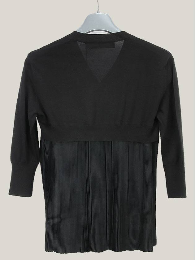 V-neck Cotton Knit  Top Black - MARNI - BALAAN 3