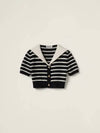 Cashmere Knit Stripe Motif Cardigan Black Tan - MIU MIU - BALAAN 2