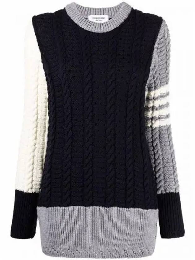 FKA341F diagonal armband funmix pointel cable knit 1207671 - THOM BROWNE - BALAAN 1