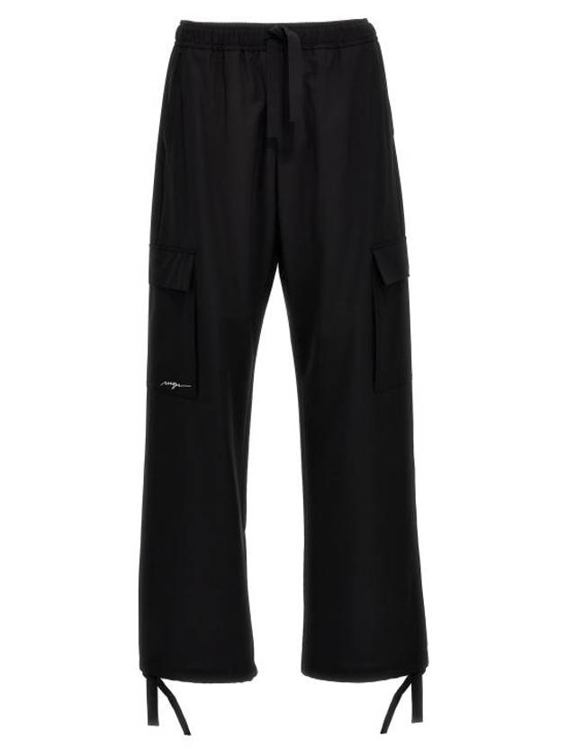 Fresh Cargo Wool Straight Pants Black - MSGM - BALAAN 1