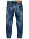 Men's Logo Patch Skinny Jeans Navy - DSQUARED2 - BALAAN 3