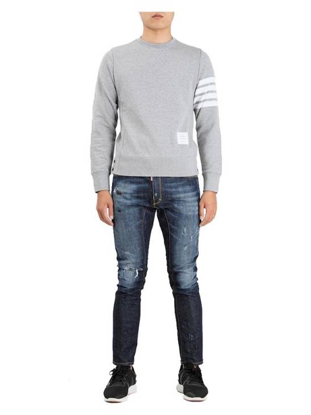 4 Bar Loopback Jersey Sweatshirt Light Grey - THOM BROWNE - BALAAN 3