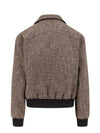 Pied De Poule Blouson Zip Up Jacket Black Charcoal - BOTTEGA VENETA - BALAAN 3