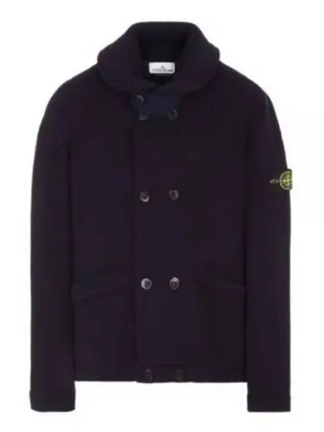 Double Button Knit Stretch Wool Cardigan Black - STONE ISLAND - BALAAN 2