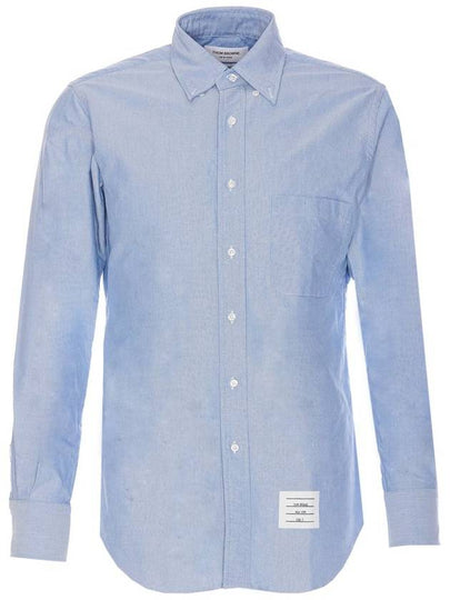 Oxford Grosgrain Placket Cotton Long Sleeve Shirt Light Blue - THOM BROWNE - BALAAN 2