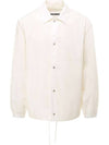 Back Logo Lettering Cotton Shirt Jacket White - JIL SANDER - BALAAN 1