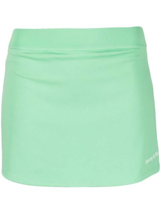 Serif Logo A-Line Skirt Green - SPORTY & RICH - BALAAN 1