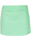 Serif Logo A-Line Skirt Green - SPORTY & RICH - BALAAN 1