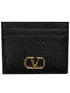 Signature V Logo Card Wallet Black - VALENTINO - BALAAN 2