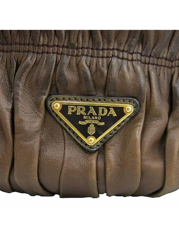 BN1336 Gold logo decoration brown NAPPA GUAFRE leather 2WAY - PRADA - BALAAN 5