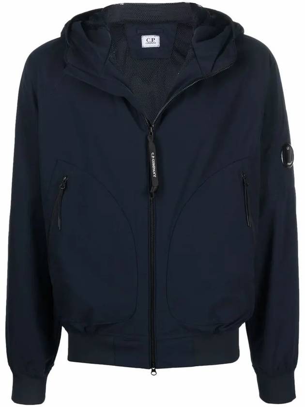 Men's Protech Mesh Lens Hood Zip-Up Navy - CP COMPANY - BALAAN.