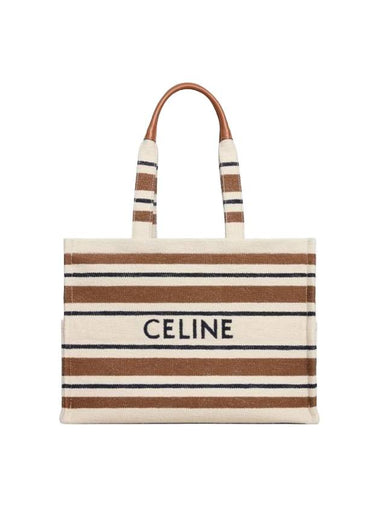 Striped Textile Logo Jacquard Large Cabas Thais Tote Bag - CELINE - BALAAN 1