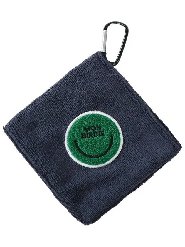 Smile Square Golf Ball Towel NAVY - MONBIRDIE GOLF - BALAAN 2