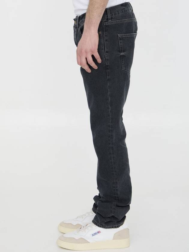 Classic Slim Cut Cotton Straight Jeans Black - SAINT LAURENT - BALAAN 4