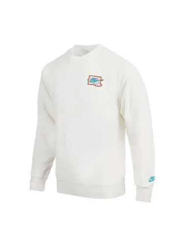 Club French Terry Bolt Crew Neck Sweatshirt White - NIKE - BALAAN 1