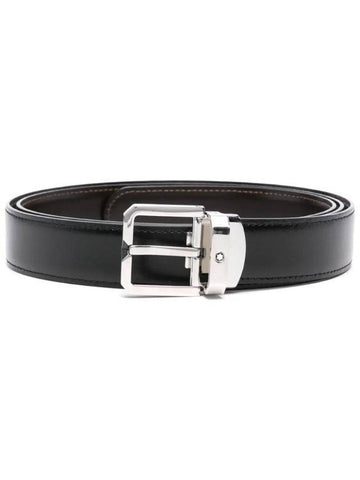 30mm Reversible Leather Belt Black Brown - MONTBLANC - BALAAN 1