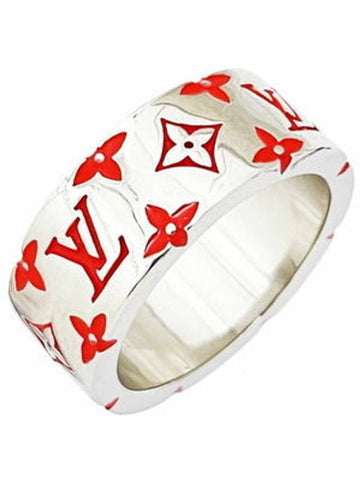 LV Mosaic Ring Silver Orange - LOUIS VUITTON - BALAAN 1