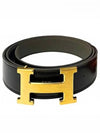 H Buckle Reversible 32mm Leather Noir Etain - HERMES - BALAAN 2