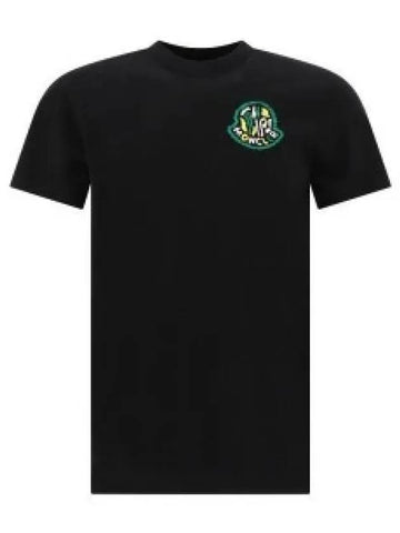 Printed Short Sleeve T-Shirt Black - MONCLER - BALAAN 1