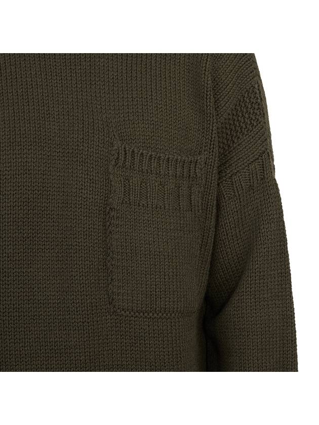 Men's Mock Neck Wool Knit Top Khaki - TEN C - BALAAN 9