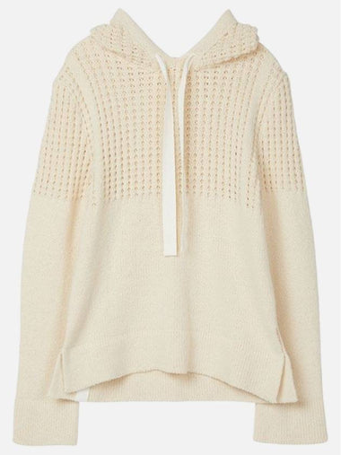 Waffle Pattern Wool Hoodie Cream - JIL SANDER - BALAAN 1