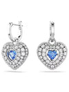 Idyllia Heart Drop Earrings Blue Silver - SWAROVSKI - BALAAN 2