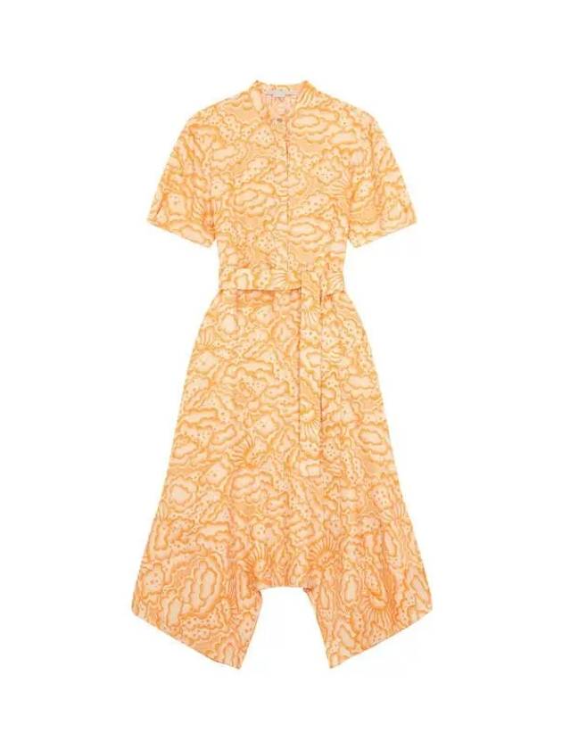 STELLA McCARTNEY CLOUD BELTED SILK DRESS ORANGE - STELLA MCCARTNEY - BALAAN 1