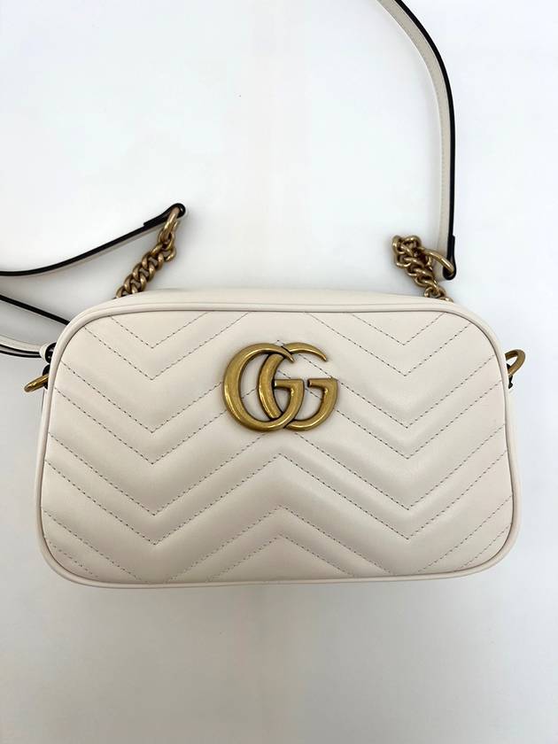 Women’s Marmont Small Shoulder Bag White - GUCCI - BALAAN 3