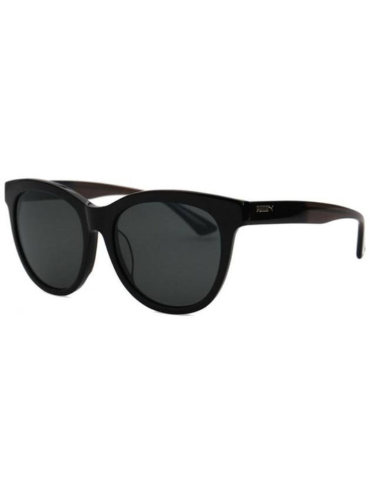 PU0089SK 001 BK Round Horn Rim Over Asian Fit Sunglasses - PUMA - BALAAN 1